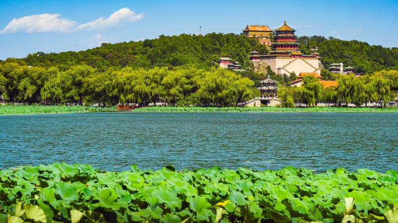 颐和园湖景图片