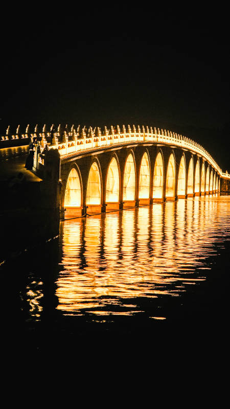 夜色中的十七孔桥 图片