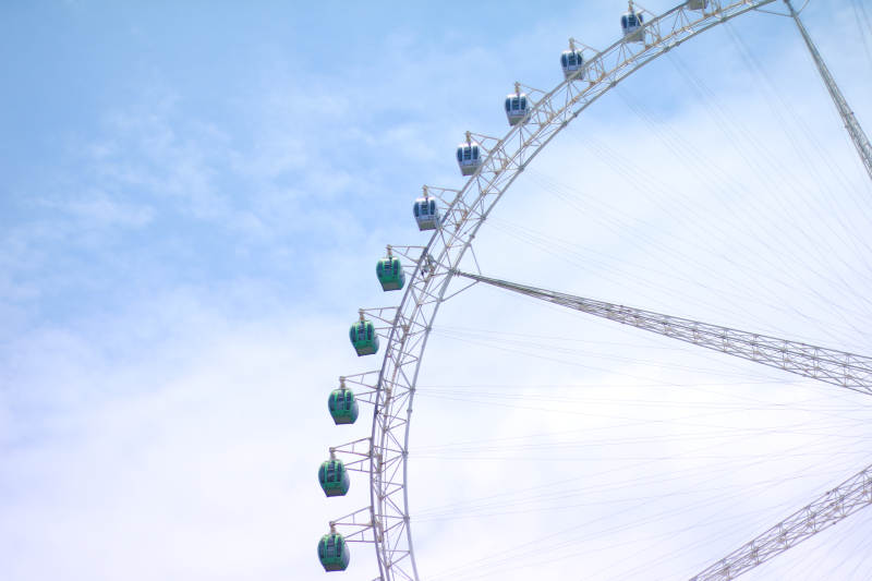 摩天轮仰望蓝天图片