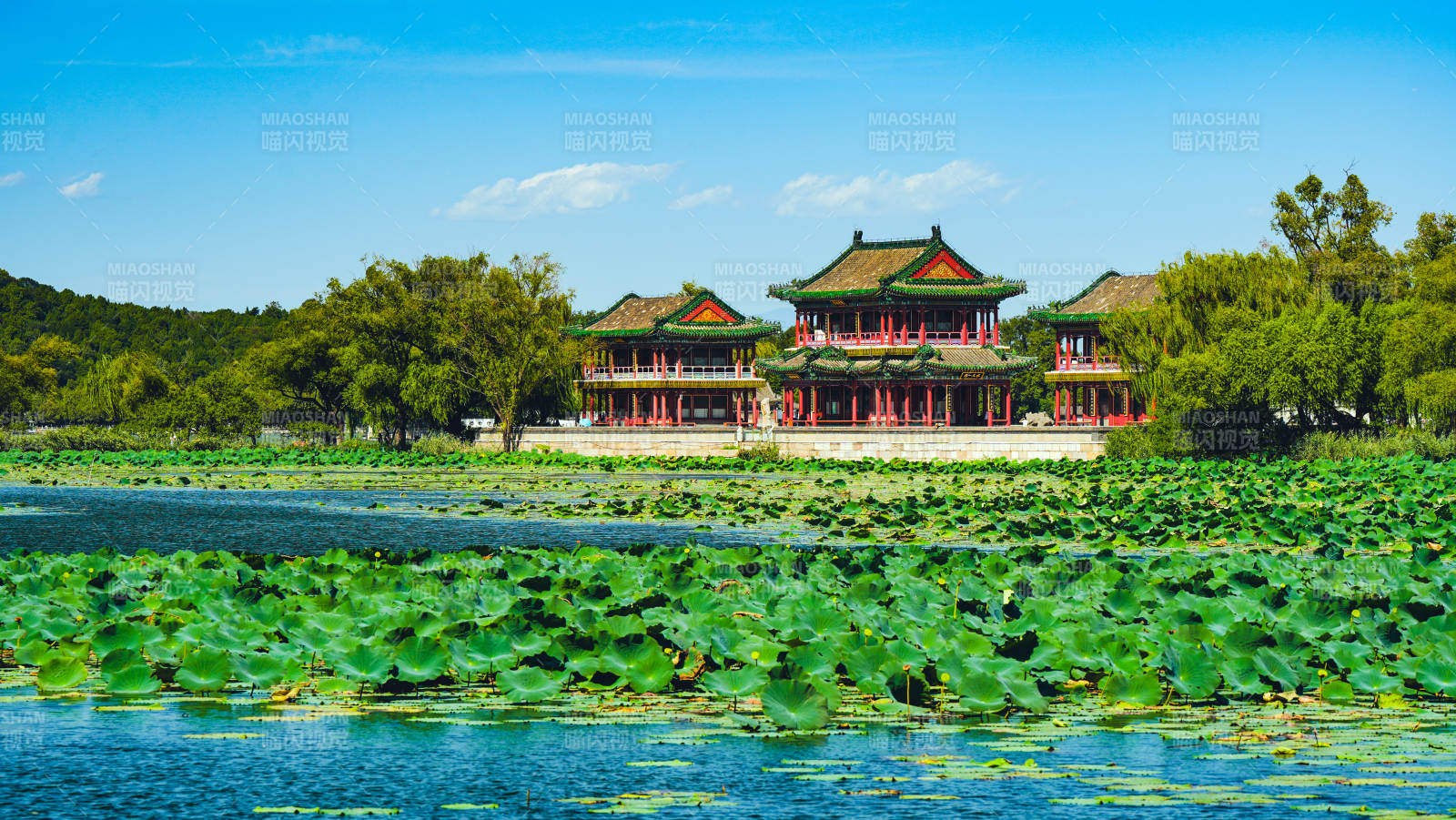 颐和园荷塘古建筑图片