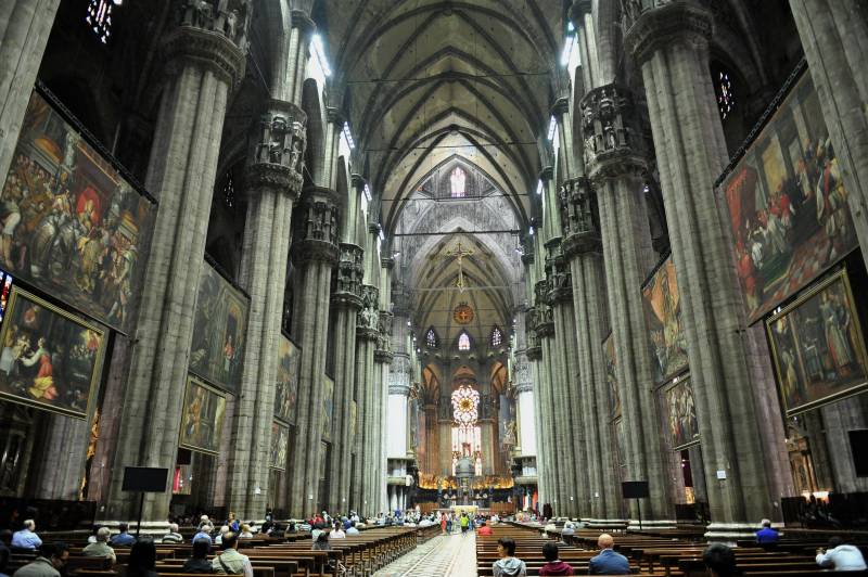 米兰大教堂内部景象图片