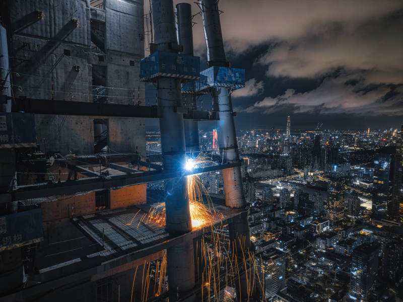 夜幕下的城市之光图片