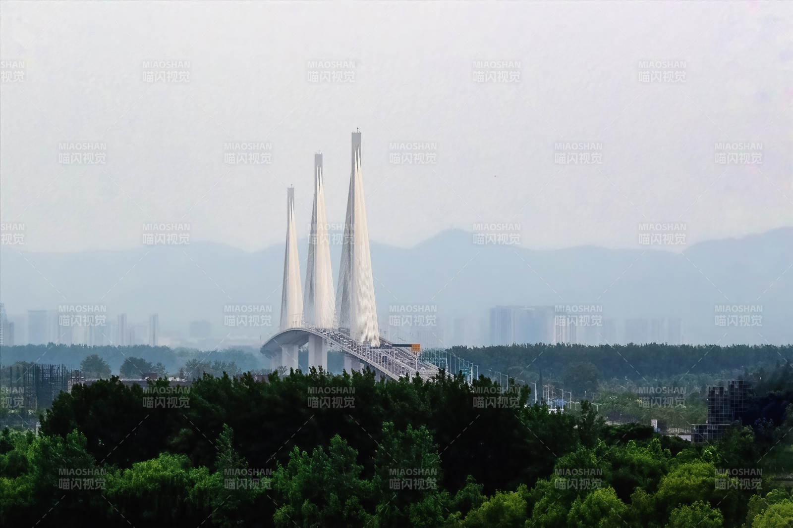 南京长江五桥远景图片