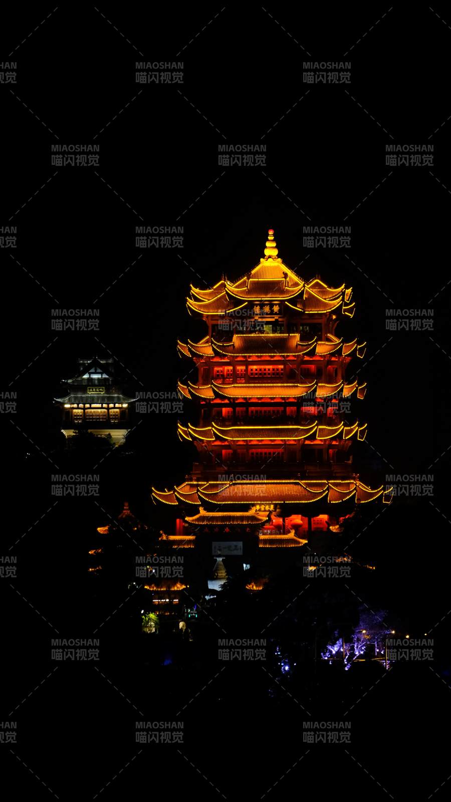 武汉黄鹤楼夜景图片