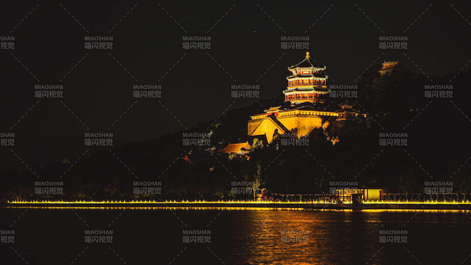 夜色中的颐和园图片