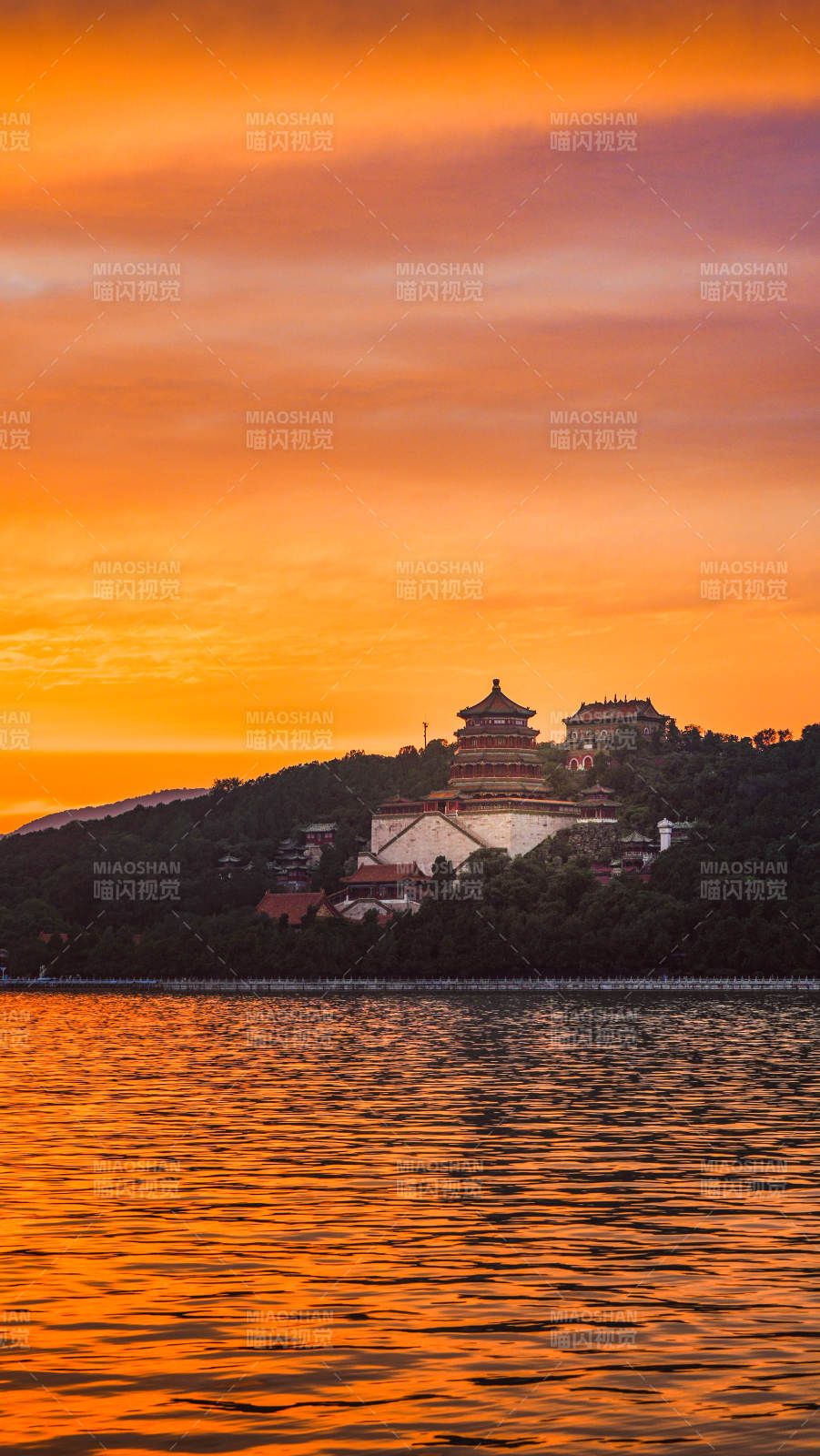 颐和园夕阳图片