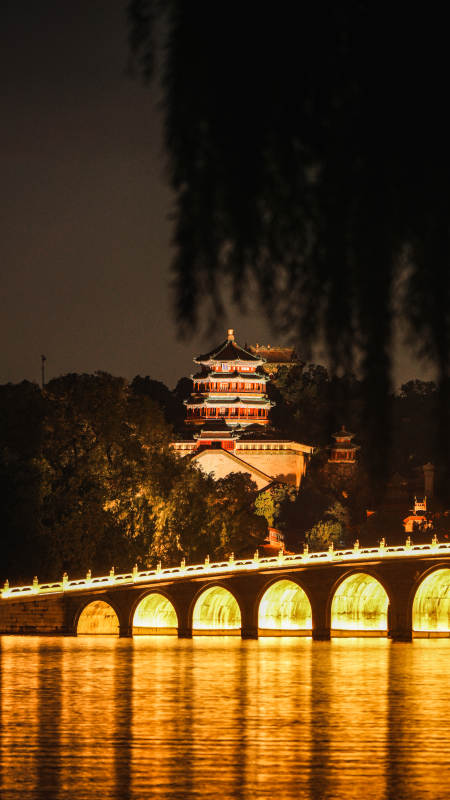夜色中的佛香阁图片