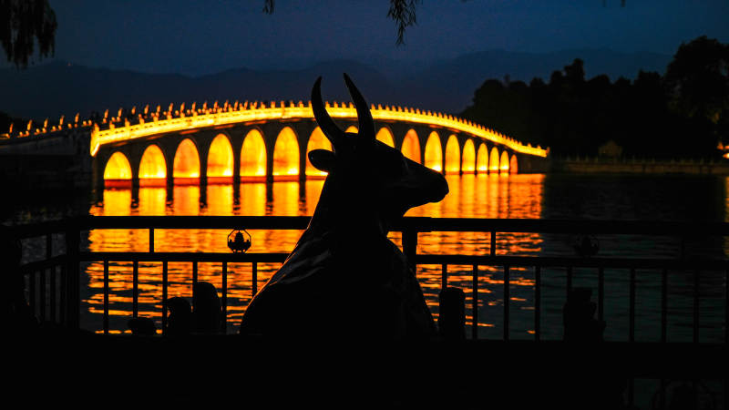 颐和园十七孔桥图片