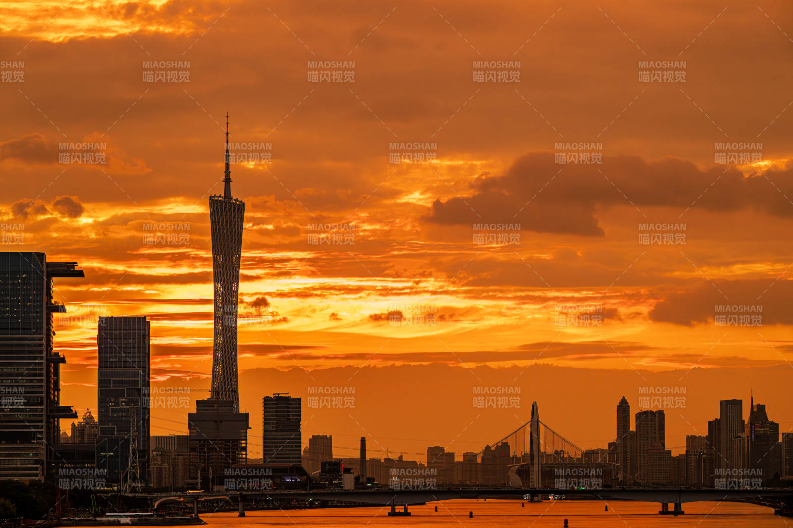 广州塔日落美景图片