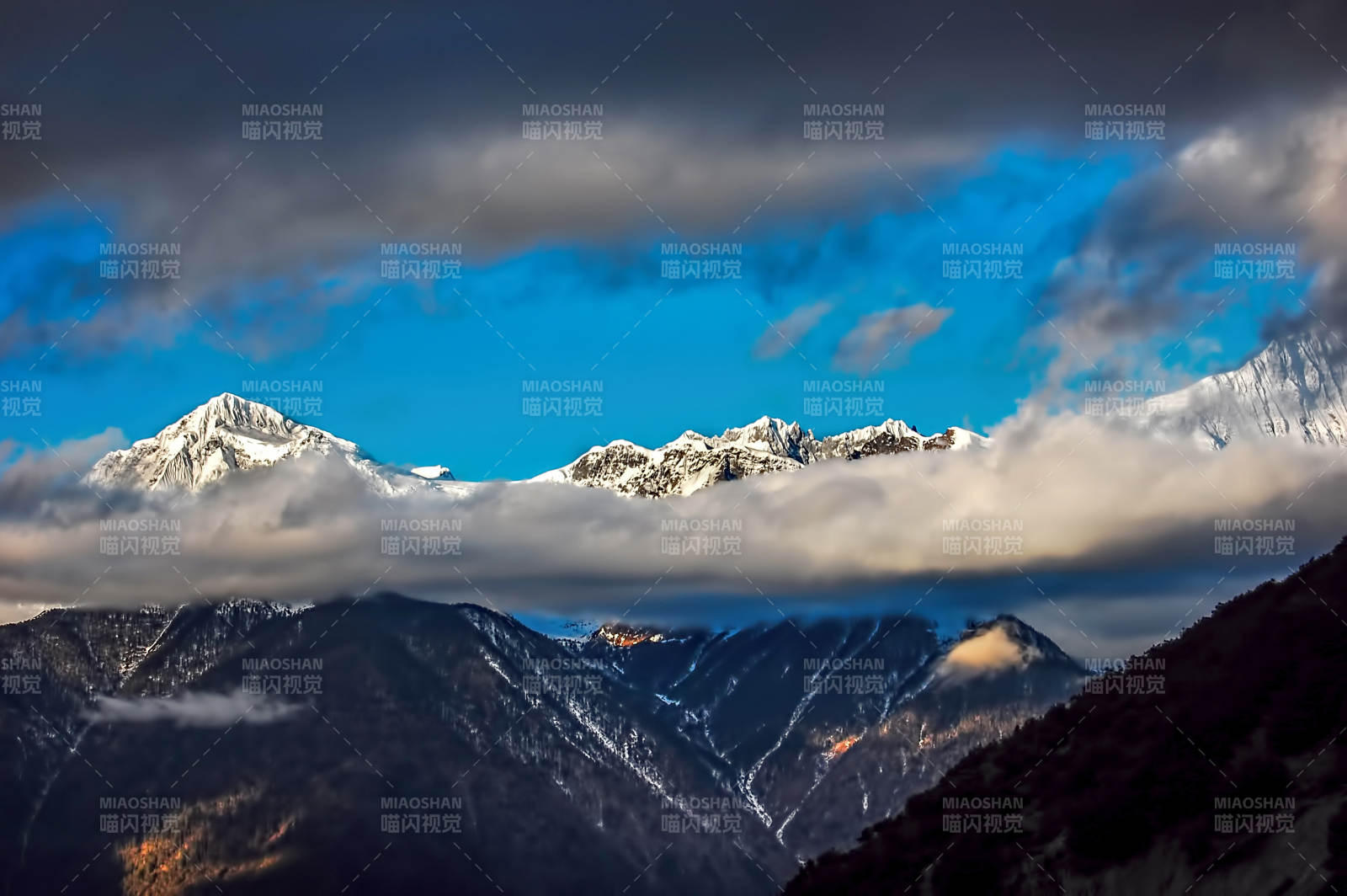 香格里拉梅里雪山云海壮丽景色图片