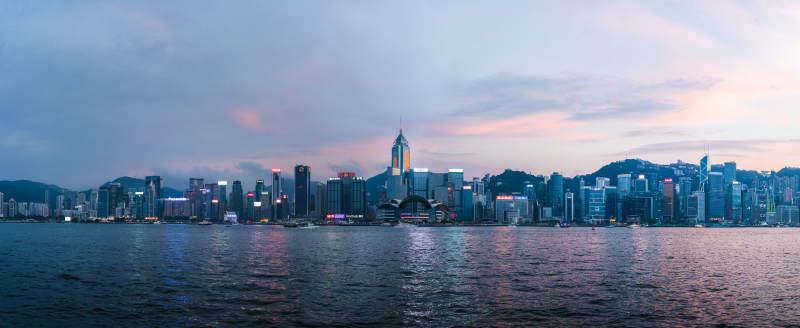 香港夜景天际线图片