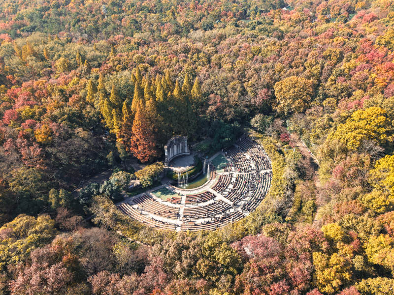 秋天南京音乐台航拍图片