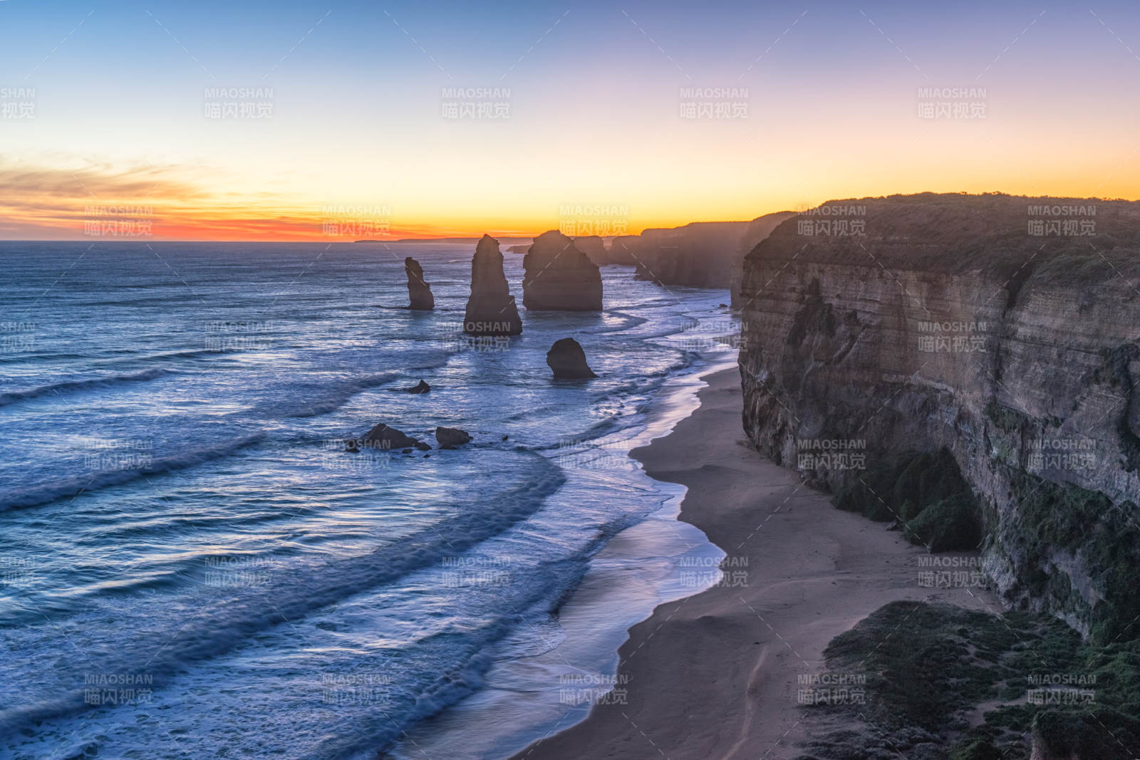 澳大利亚十二门徒岩日落图片