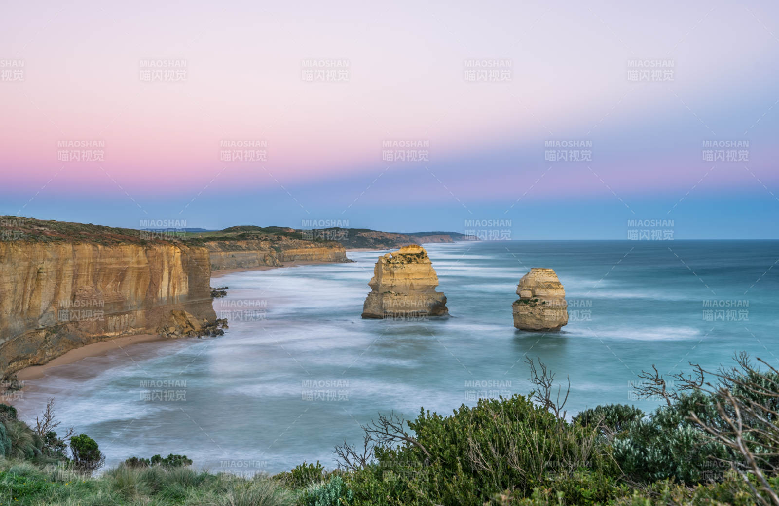 澳大利亚墨尔本十二门徒岩日落图片