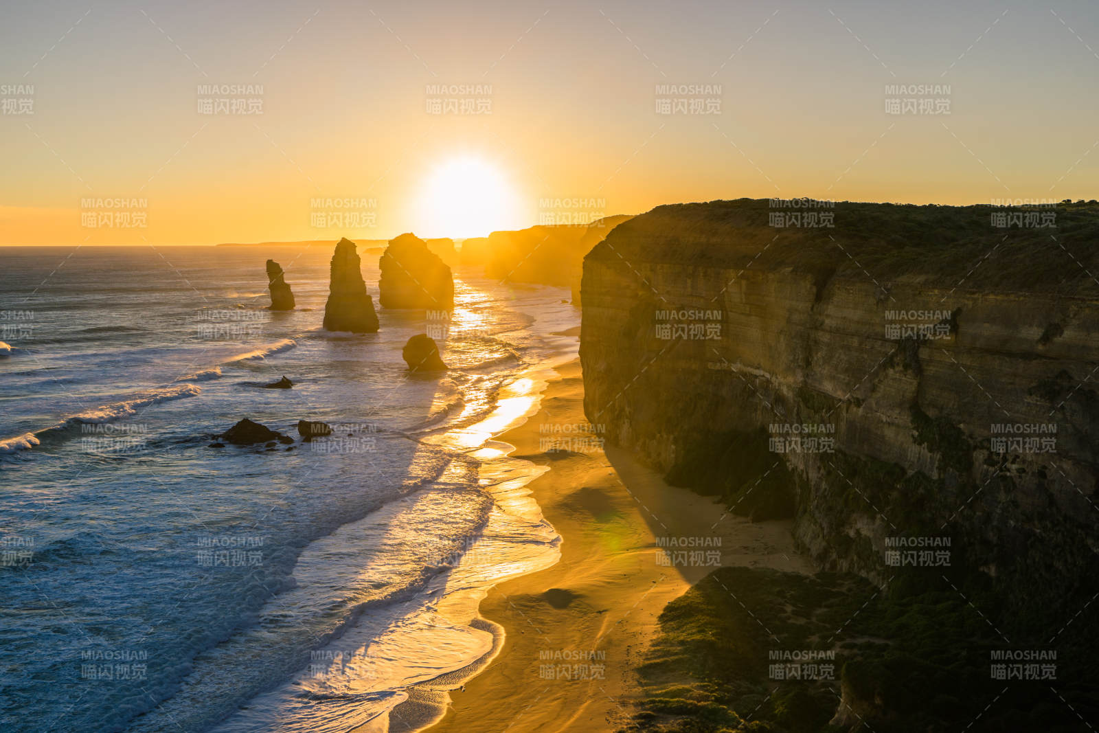 澳洲大洋路十二门徒日落海岸奇景图片
