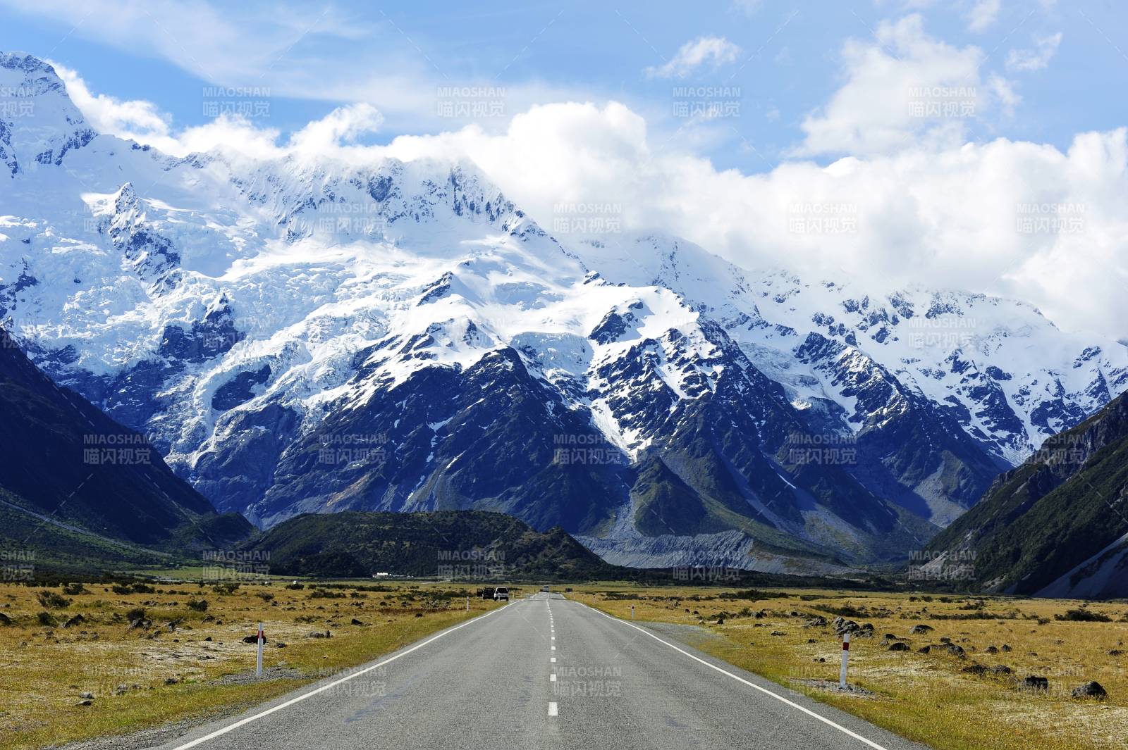 新西兰雪山公路美景图片