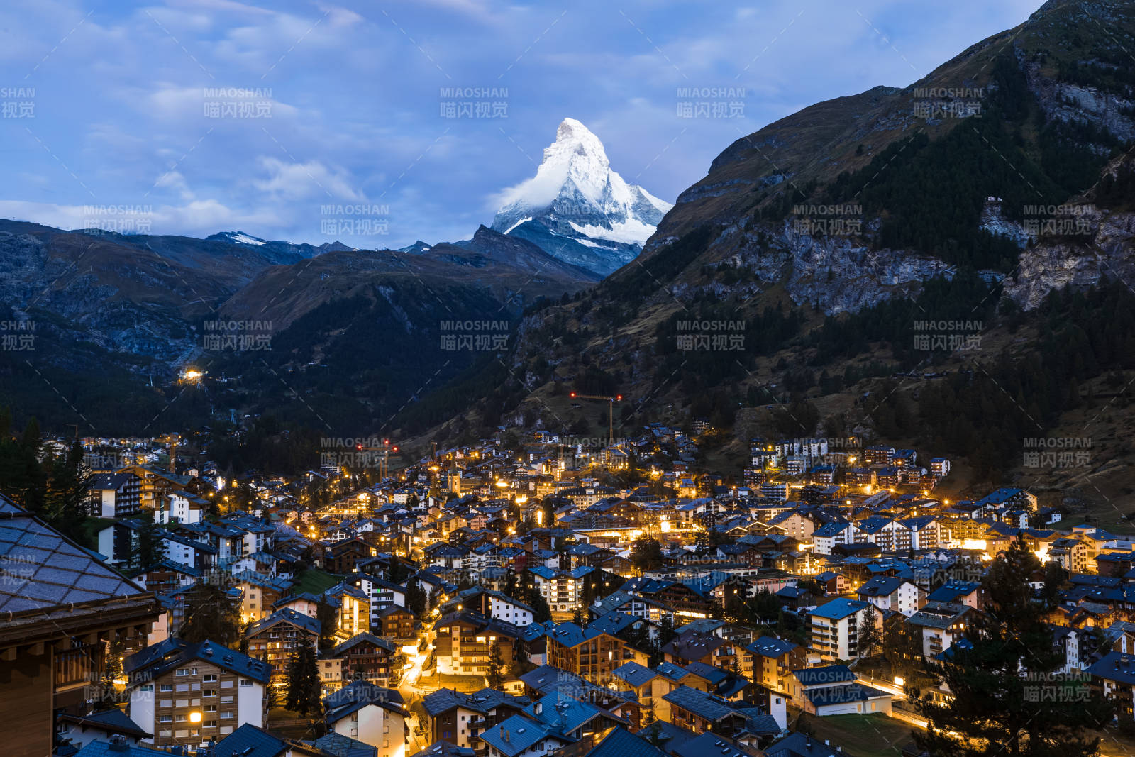 瑞士马特洪峰夜景图片