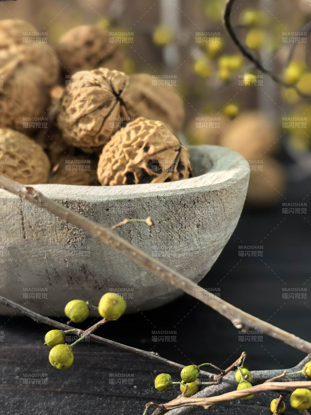 核桃静物图图片