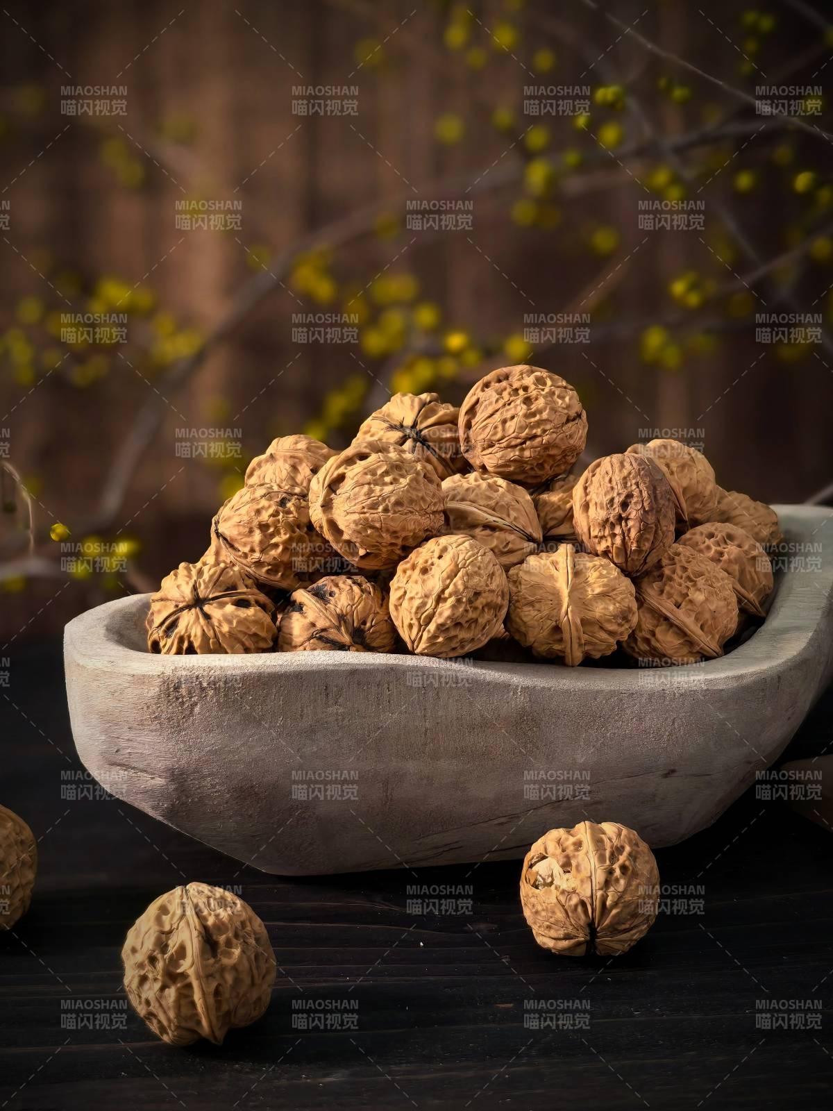 核桃静物图图片
