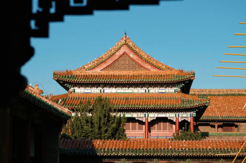 沈阳故宫红墙碧瓦图片