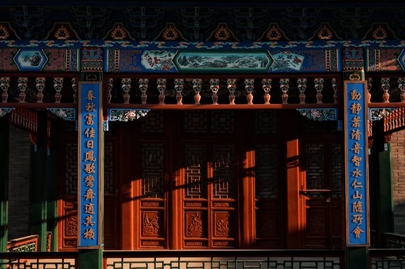 沈阳故宫古建筑门楼光影图片