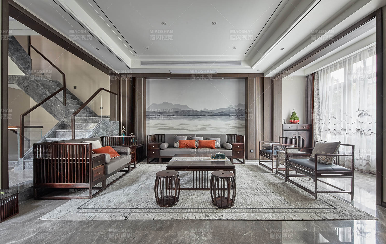 现代中式客厅设计图片