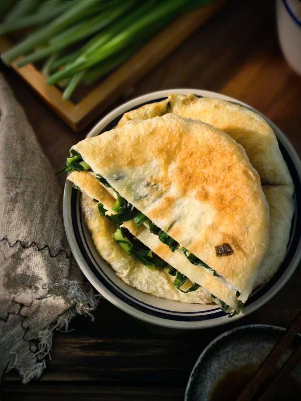 韭菜饼 金黄酥脆图片