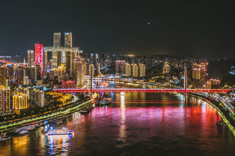 重庆渝中半岛和南滨路夜景图片