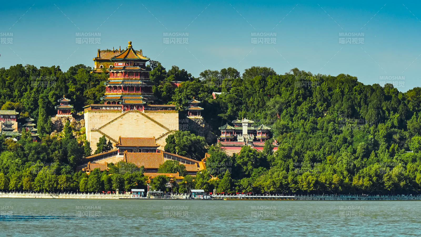 颐和园湖景风光图片