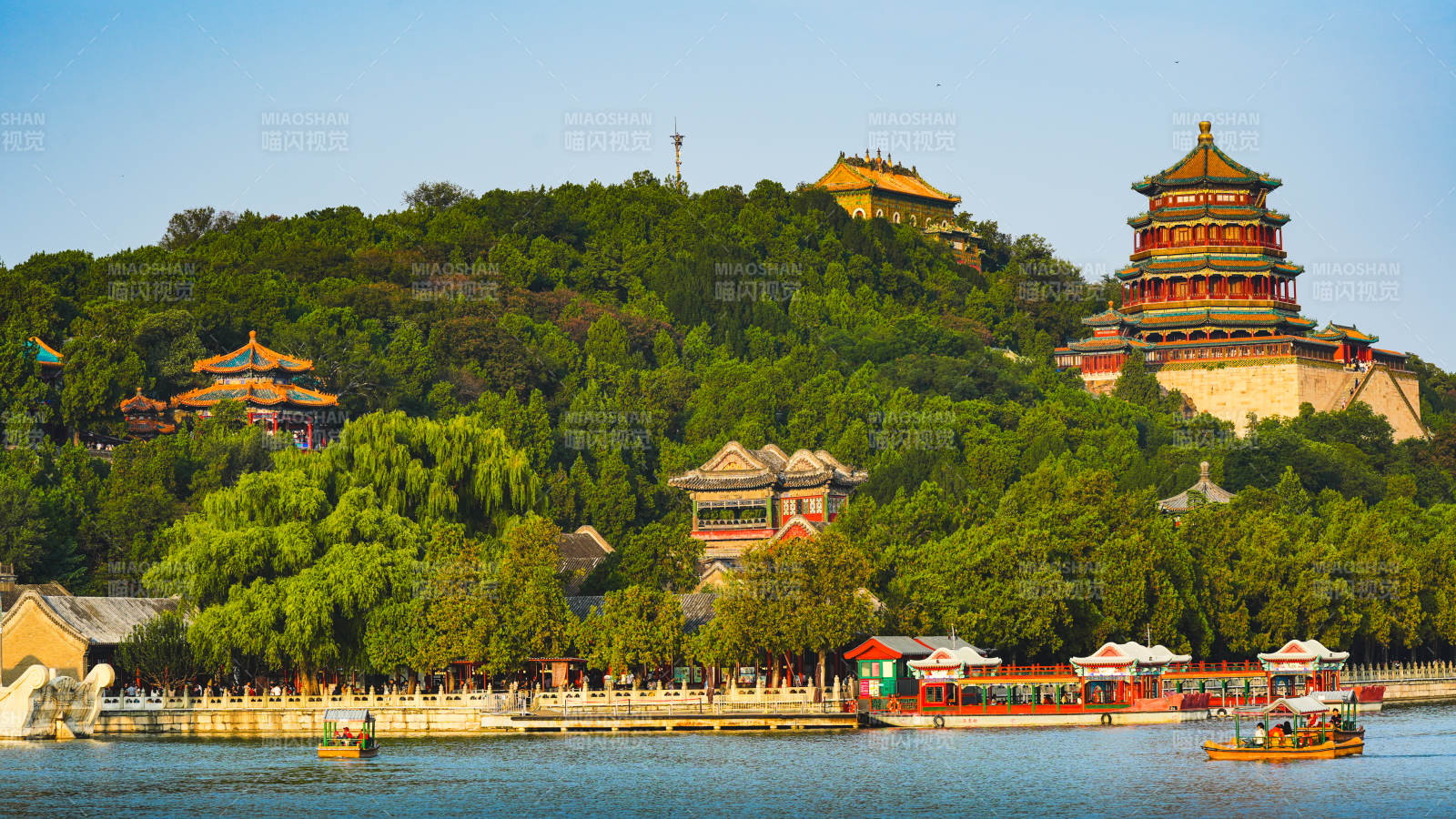 颐和园湖景风光图片