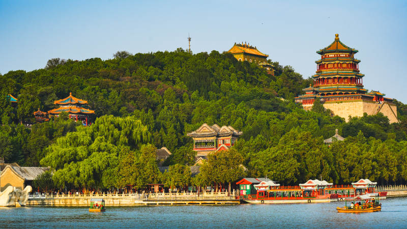 颐和园湖景风光图片