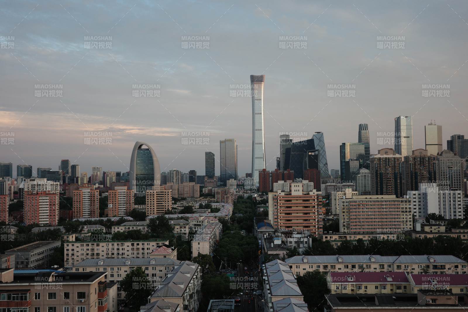 北京城市天际线剪影图片