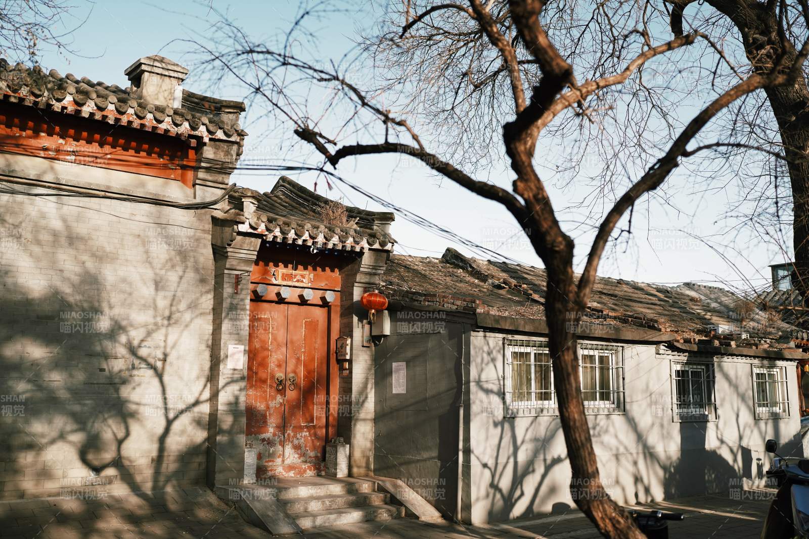 老北京胡同春景图片