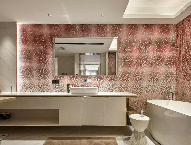 现代红砖浴室设计图片