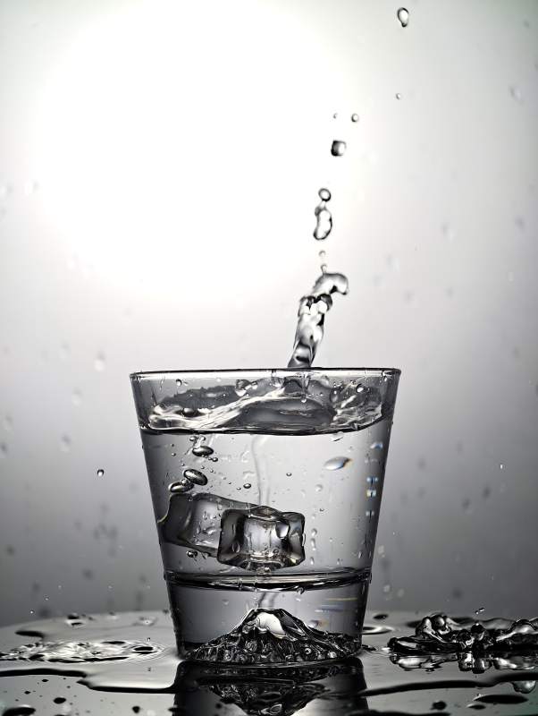 水滴入杯瞬间图片