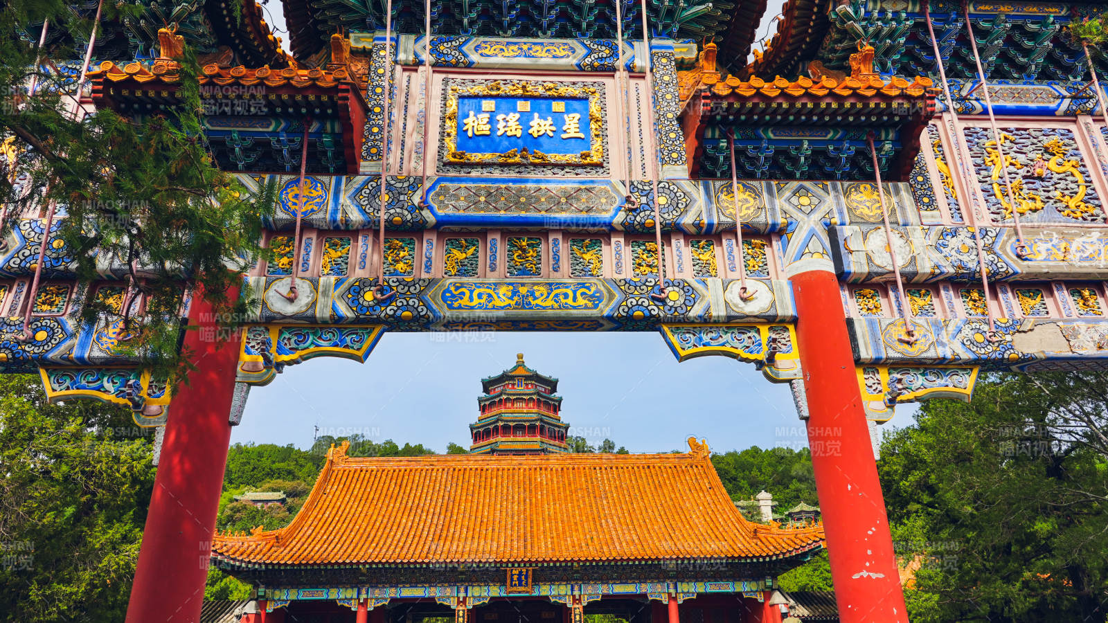 北京颐和园长廊美景图片