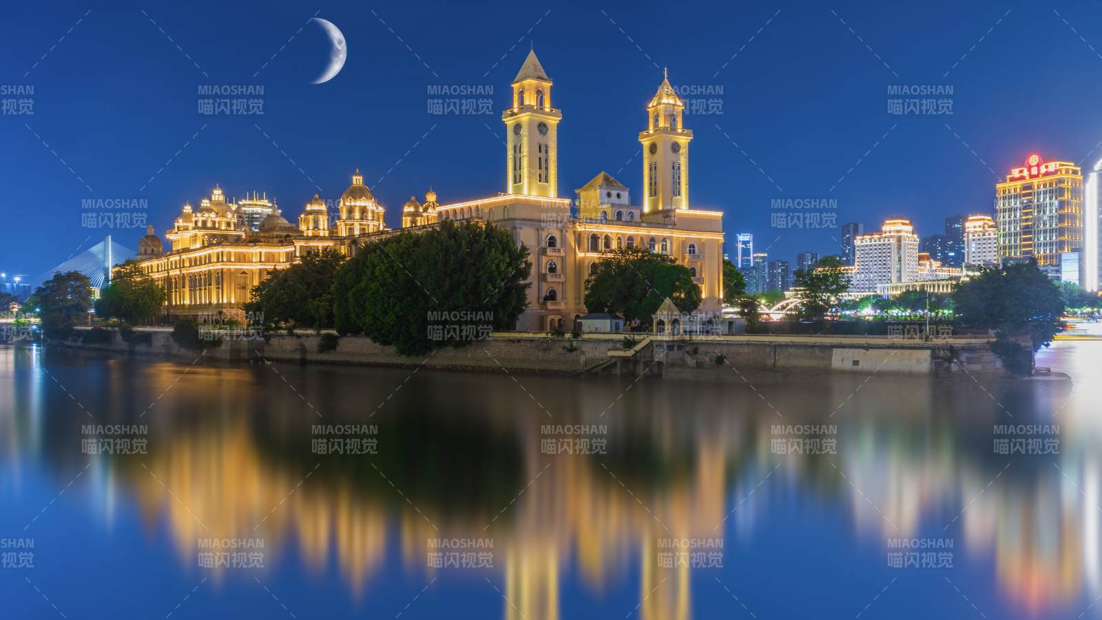 福州中洲岛夜景图片