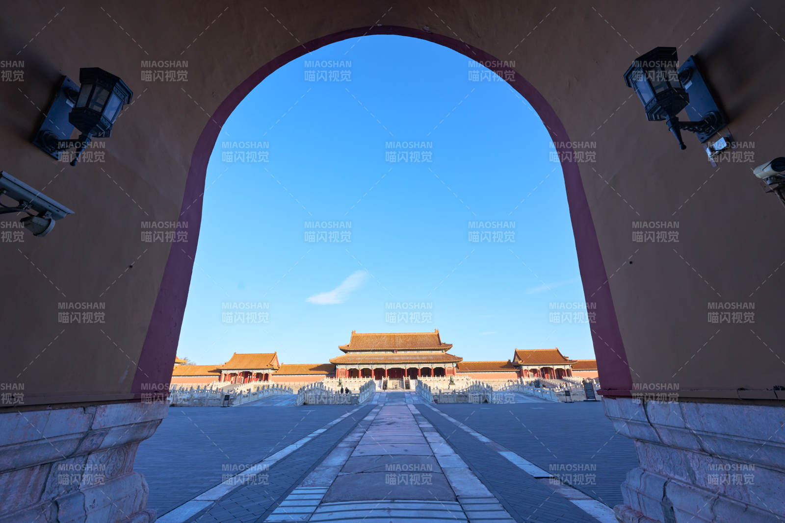 故宫拱门望景图片