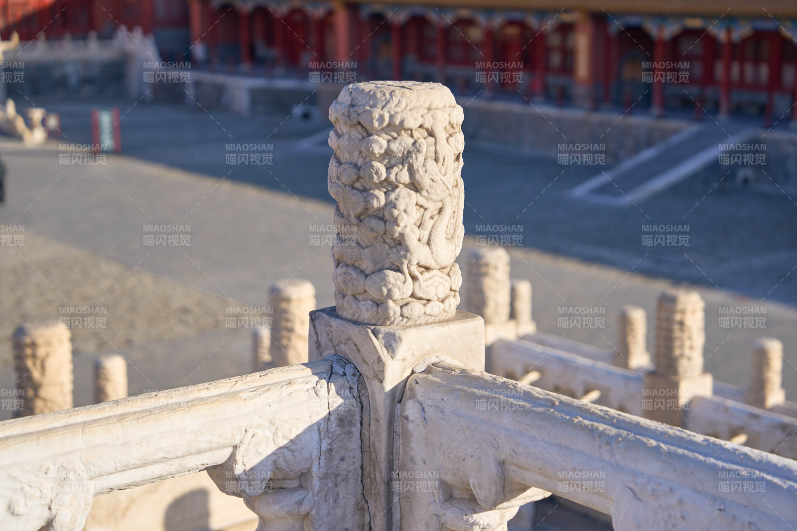 故宫古建筑石栏杆特写图片