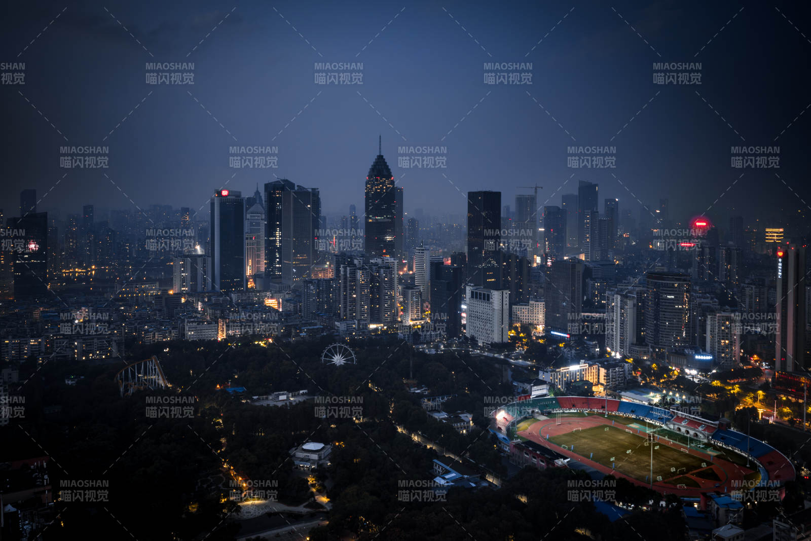 夜幕下的汉口灯火图片