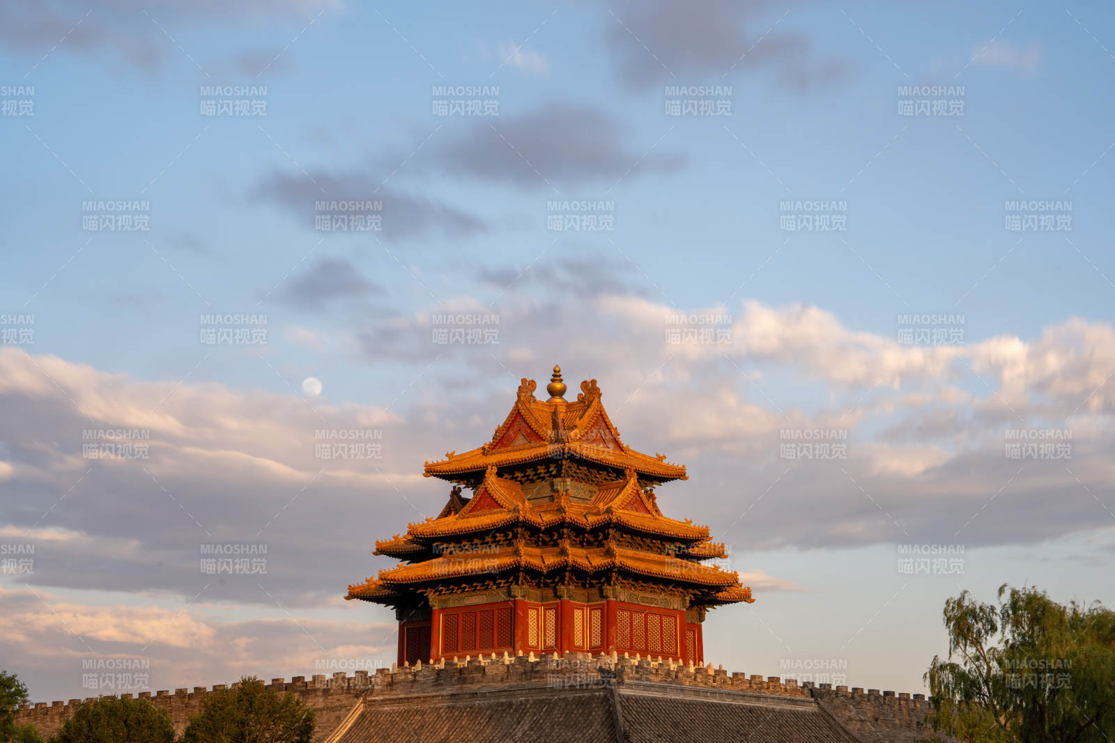故宫角楼夕阳照图片