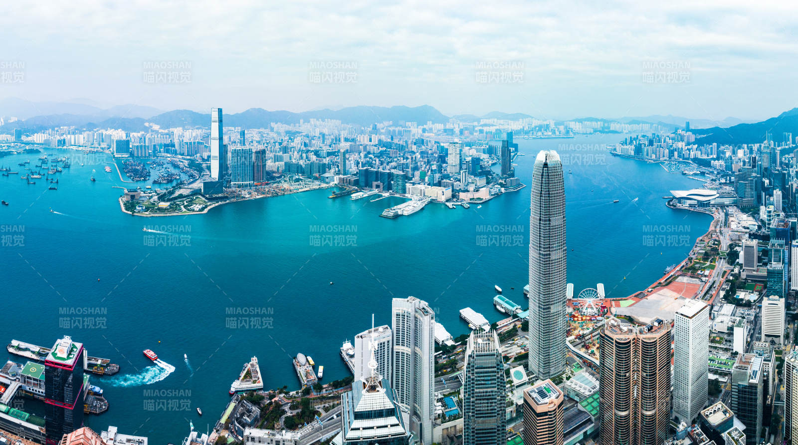 香港维多利亚港湾全景图片