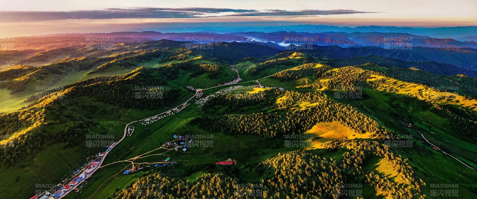 山间晨曦美景图片