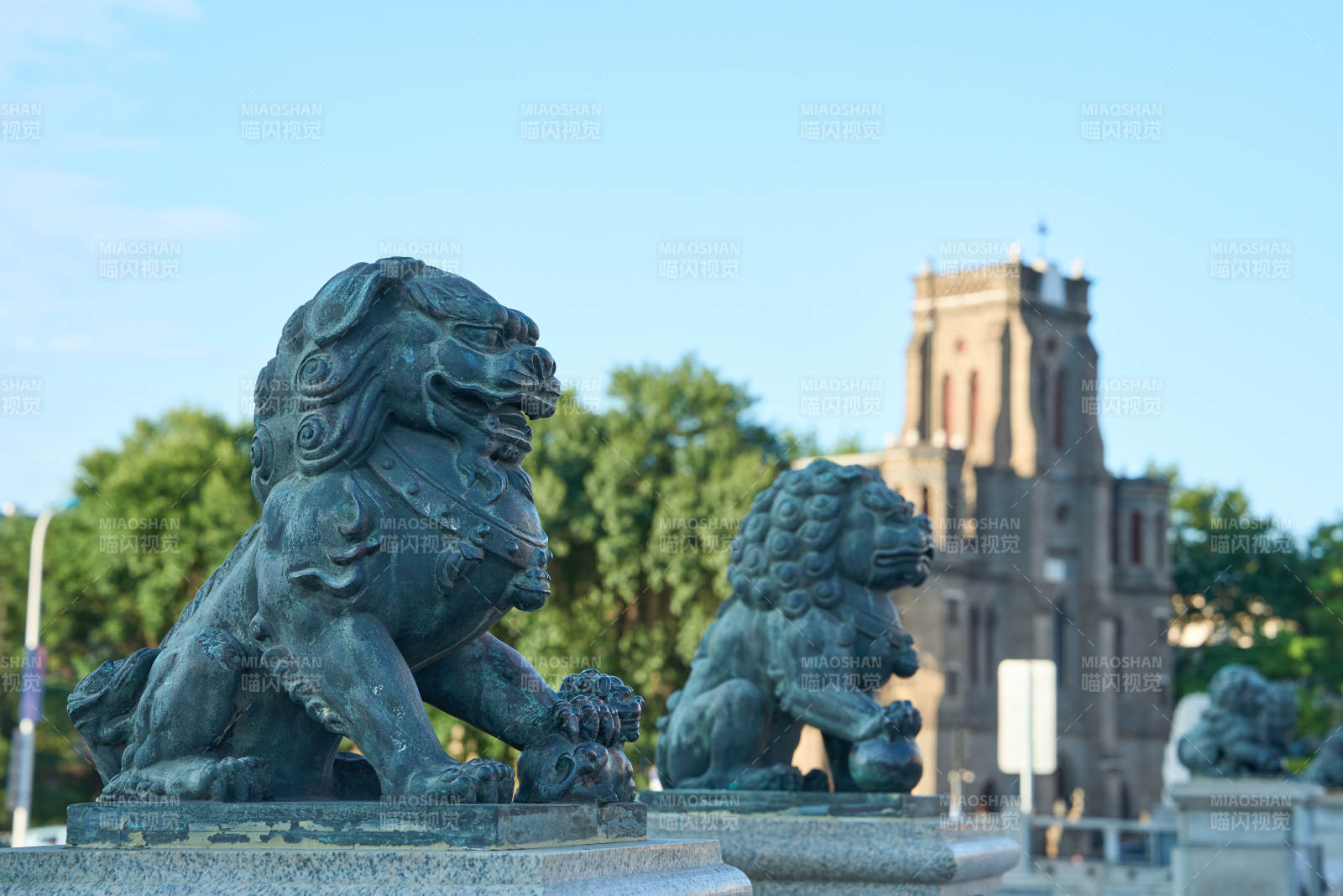 天津海河石狮城市景观图片