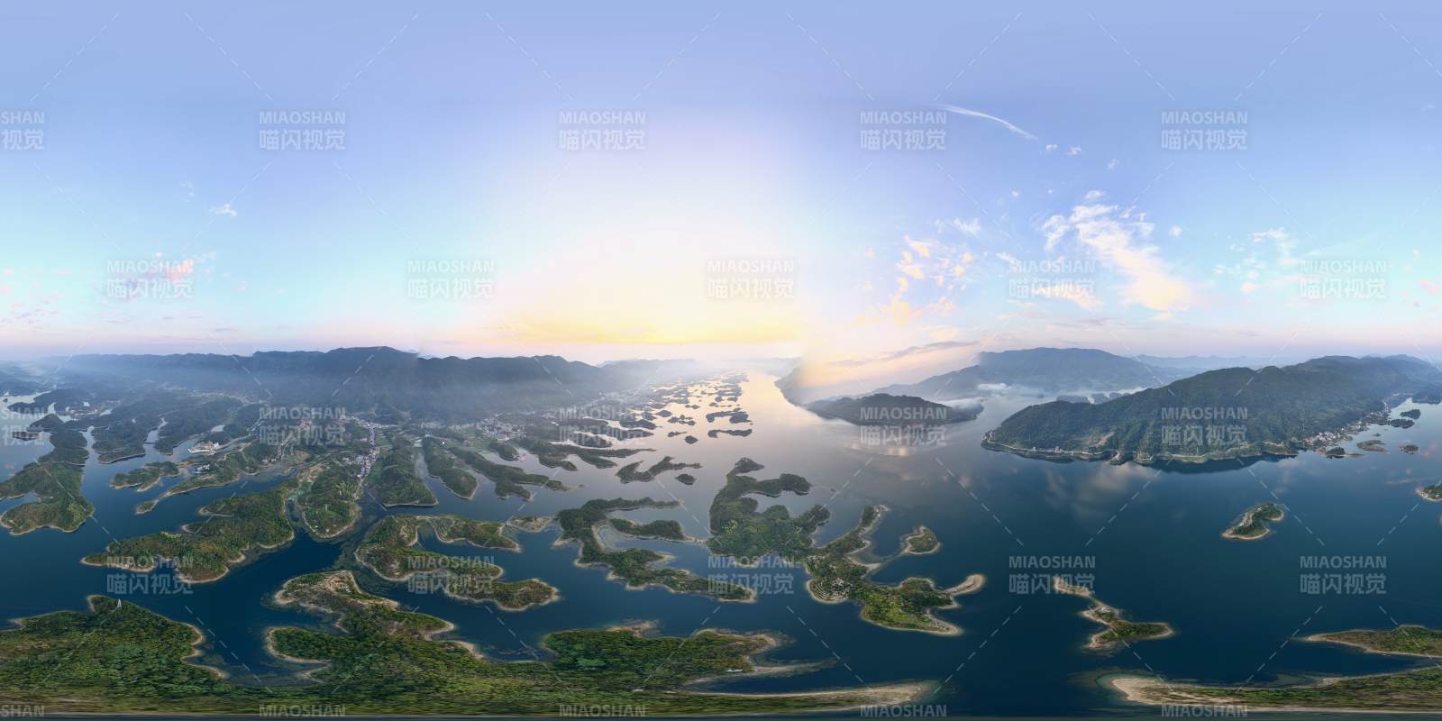 仙岛湖湖光山色全景图片