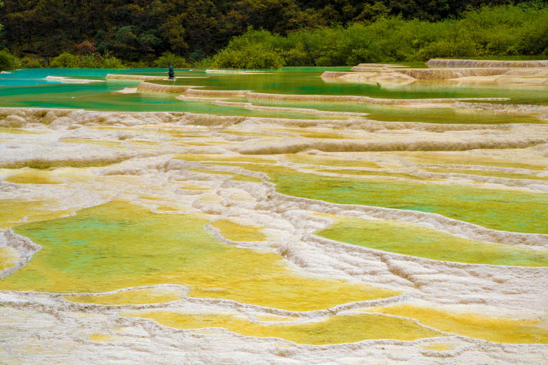 黄龙景区五彩池奇观图片