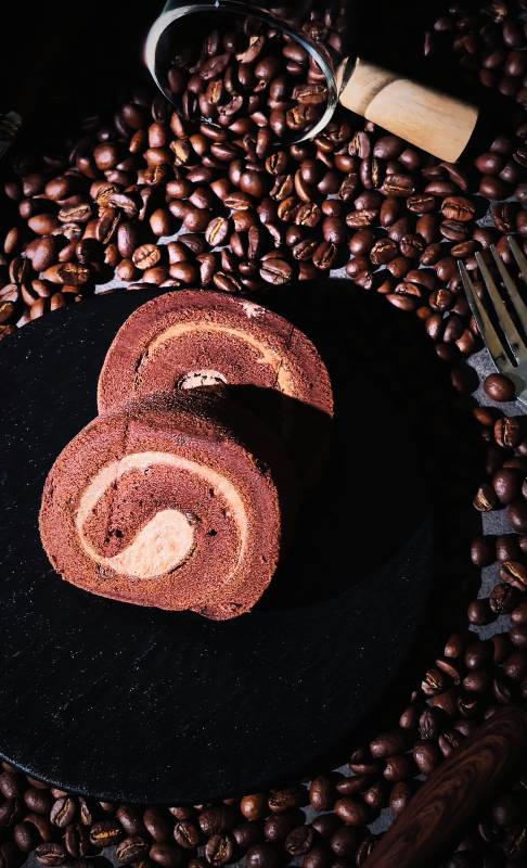 咖啡卷蛋糕图片