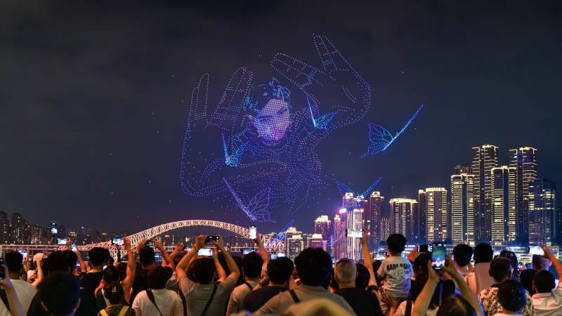 夜空无人机秀图片