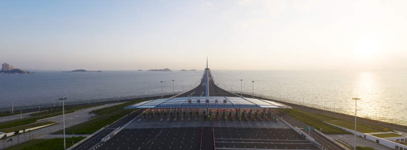 港珠澳大桥日出景象图片