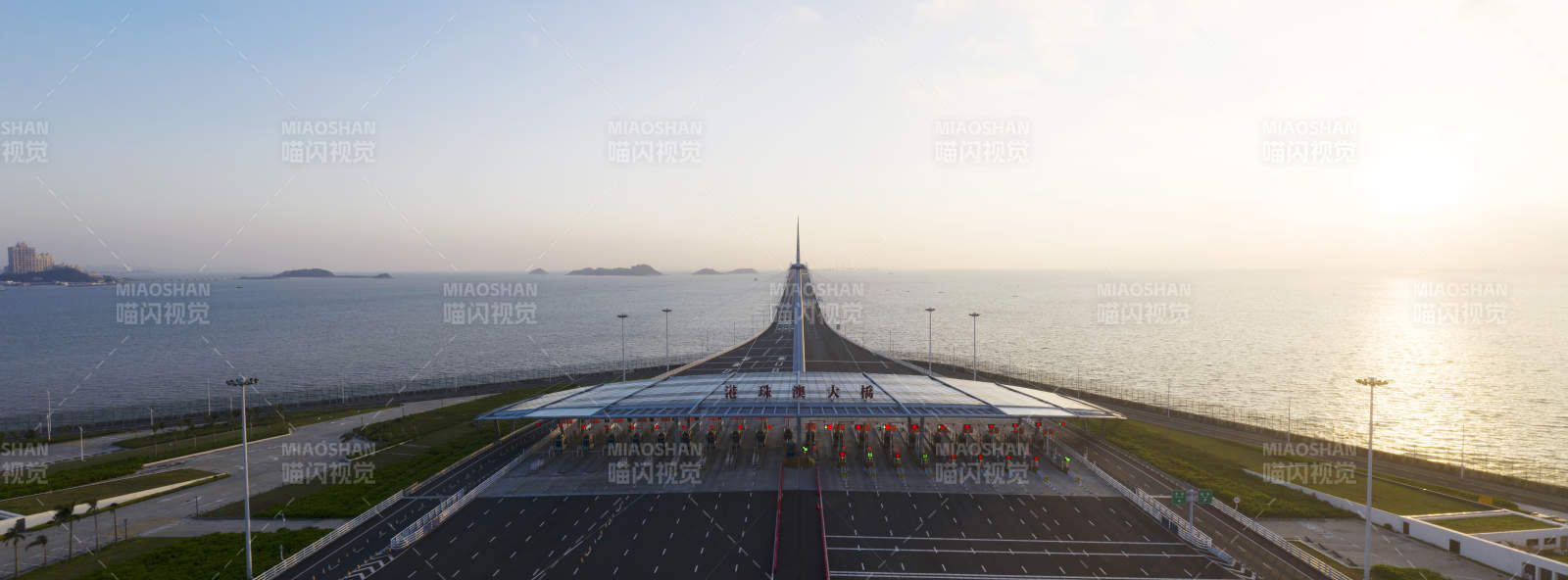 港珠澳大桥日出景象图片